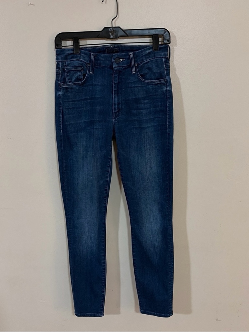 MOTHER Dark Indigo high waisted looker ankle jeans